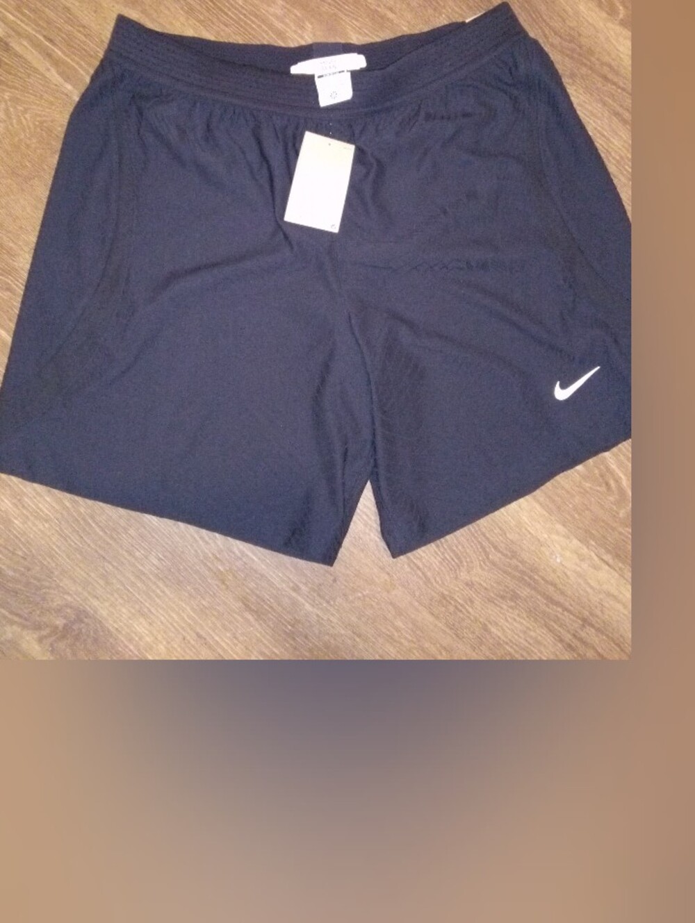Nike Mens Black Athletic Shorts with White Swoosh Retail $72.00